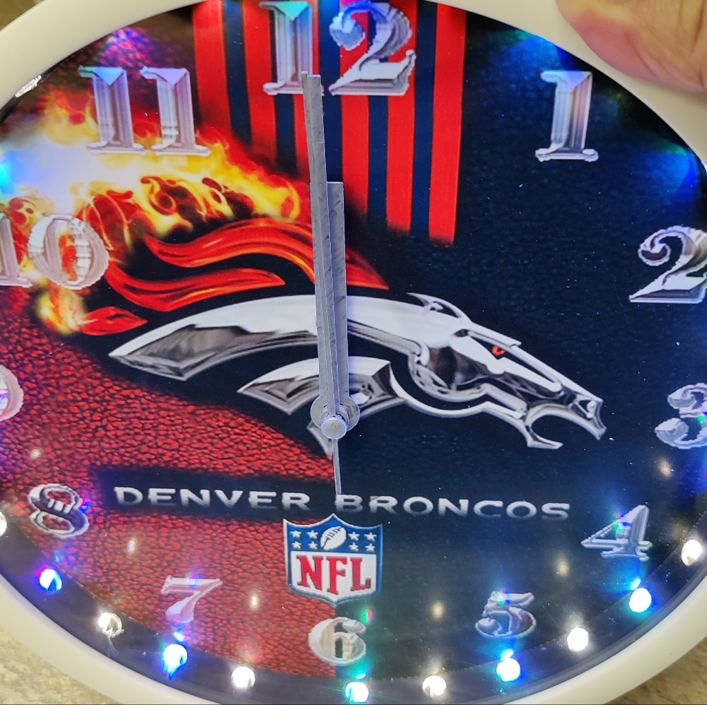 Broncos football led wall clock